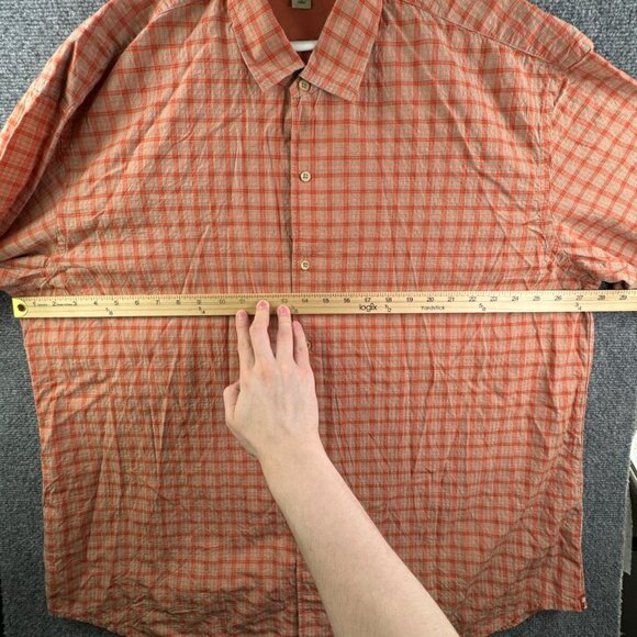 Tommy Bahama Long Sleeve Button Up Shirt Men Orange Check 2XL Tencel Cotton - Picture 4 of 11